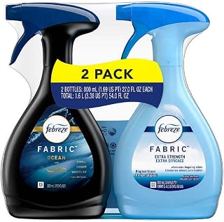 Fabric Refresher, Odor Eliminator Extra Strength + Fabric Ocean Scent Waterlily Ginger Hinoki, 2 Pack (27 OZ Each) - Brand : Febreze