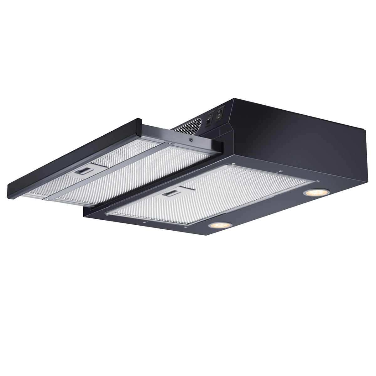 Summit 20” Range Hood Recirculating by Summit Appliance – 20 Inch, Stainless Steel, Black, Model HRTX20B