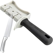 TableCraft 10994 PerfectGrip Hand Held Sharpener, 7" x 1.5" x 3.25", Tungsten Carbide, NSF Certified, Ergonomic Design, Dishwasher Safe
