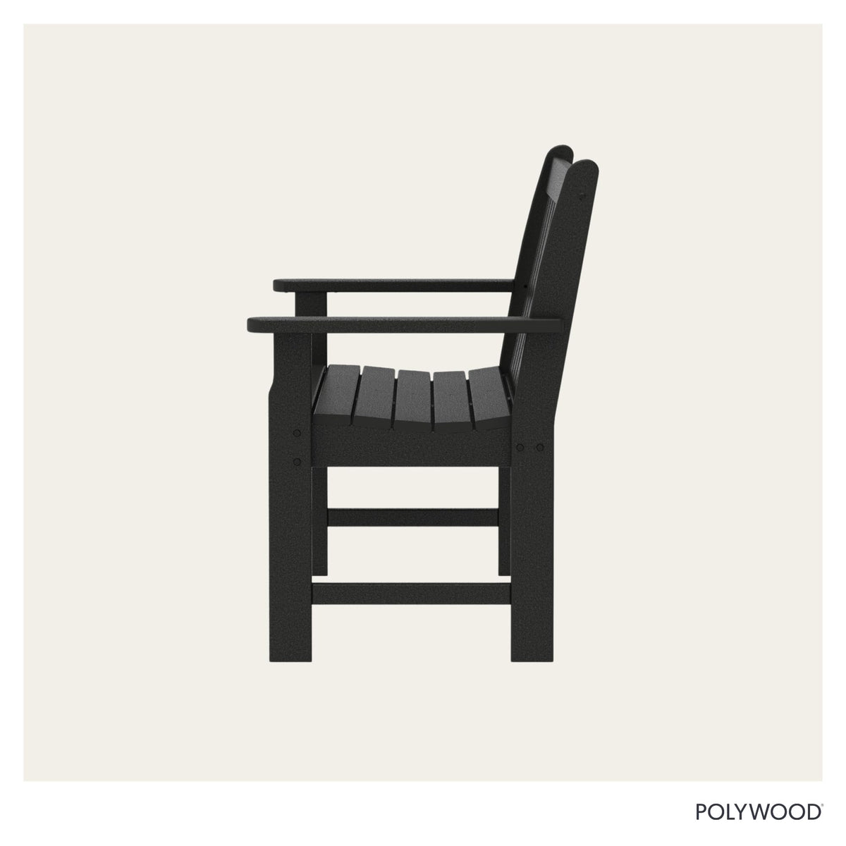 Vineyard 48" Bench by Polywood – 48", Plastic, Black, Model GNB48BL
