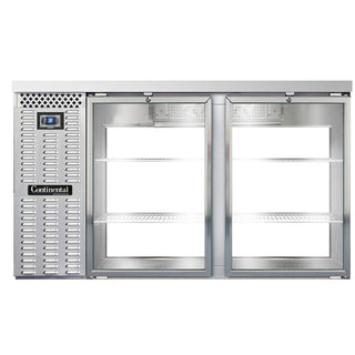 BBC59-SS-GD-PT Two Section Glass Door Refrigerated Pass-Thru Back Bar Cooler by Continental Refrigerator – Commercial Grade