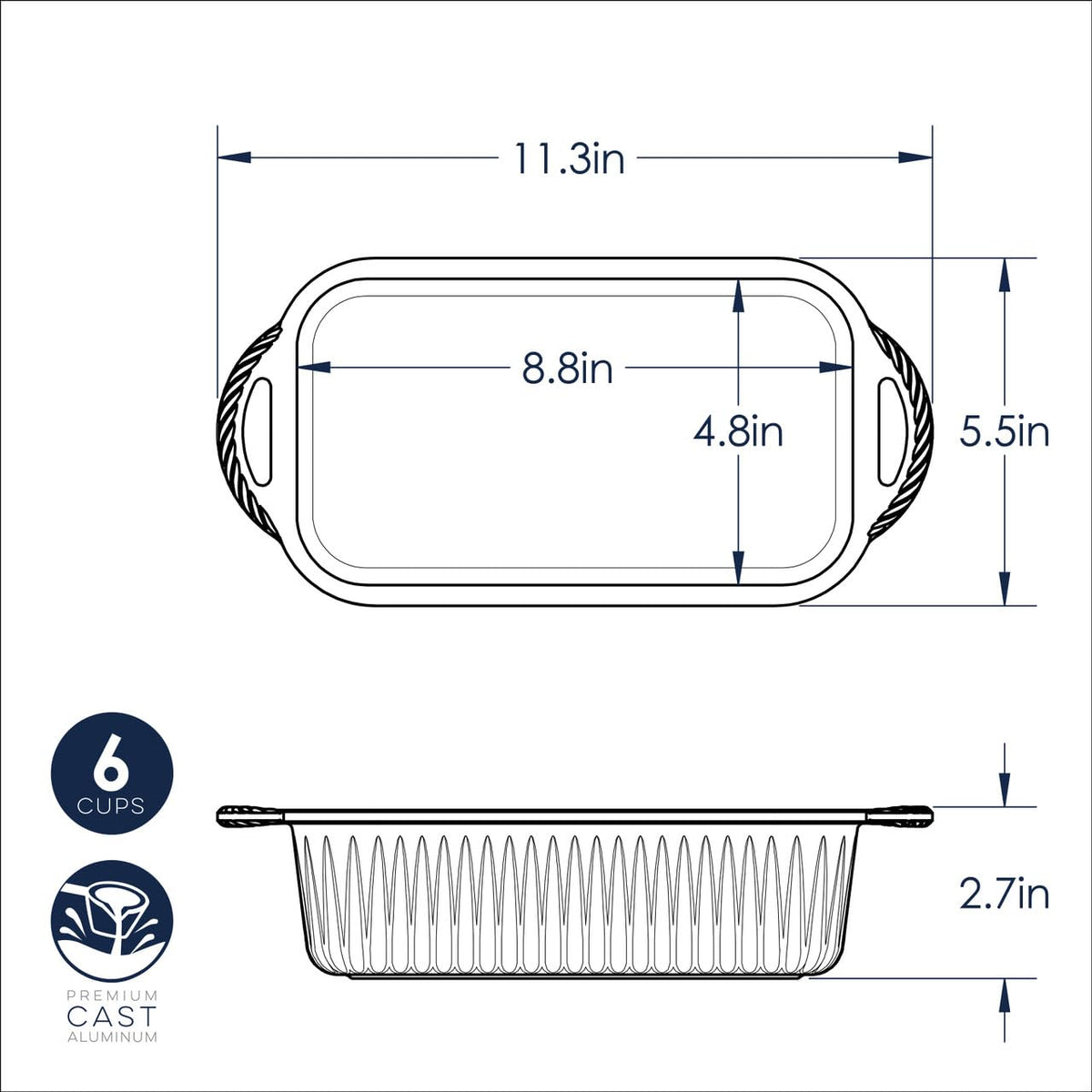 Nordic Ware Classic Loaf / Green / 6.0 cups Loaf Pans