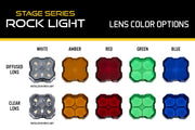 Stage Series LED Rock Light Lens (one) by Diode Dynamics – Diffused, Polycarbonate, Amber, Model DD7472