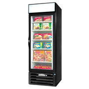 Beverage-Air MMF27-1-B-LED MarketMax 30" One Section Glass Door Reach-In Merchandiser Freezer with LED Lighting 27 cu.ft. Capacity Black Exterior and Bottom Mounted by Beverage