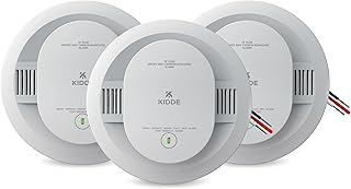 Kidde Smoke & CO Detector, Hardwired & 10-Year Battery, 30CUA10-V, 3 Pack | Voice Alerts, Wired Interconnect Capability, No Battery Replacement, Smoke & Carbon Monoxide Detection for Homes & Apartments
