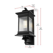 Collins One Light Outdoor Wall Sconce Black by Lighting Design – Iron, Black, Model OD316W19BK