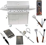 40-Inch Natural Gas Grill L90000 on Cart with Exclusive Best of Backyard Gourmet Package by Lion Premium Grills – Stainless Steel, Model 0008966904059