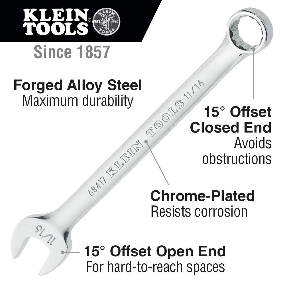 KLEIN TOOLS 3/4-Inch / Chrome / 1 Combination Wrenches