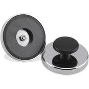 Ceramic Round Base Magnets with Knob 95 Lbs. Nickel |Chrome Plating by Master Magnetics – Nickel | Chrome Plating, Model HMKR-80