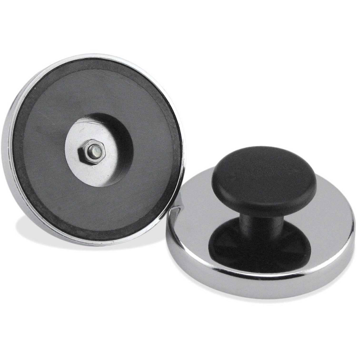 Ceramic Round Base Magnets with Knob 95 Lbs. Nickel |Chrome Plating by Master Magnetics – Nickel | Chrome Plating, Model HMKR-80