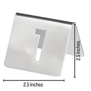 Number Tent Set 2.5"x2.5"x1.875" - Durable Stainless Steel Table Labeling by Tablecraft – 2x2 inches, Stainless Steel, Silver, Model TC125