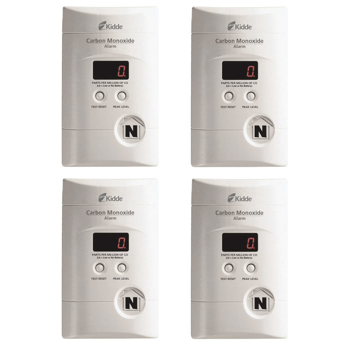 Kidde 4 Pack / White / Detector Carbon Monoxide Detectors