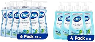 Dial Antibacterial Foaming Hand Wash, Spring Water, 7.5 fl oz (Pack of 6) & Antibacterial Liquid Hand Soap, Spring Water, 11 fl oz (Pack of 4)