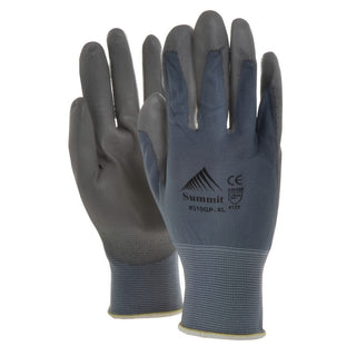 GripTech Grey Knit Work Gloves with Polyurethane Coating - Extra Large by SUMMIT GLOVE INCORPORATED – X-Large, Knit, Grey, Pack of 24, Model 310GP-XL