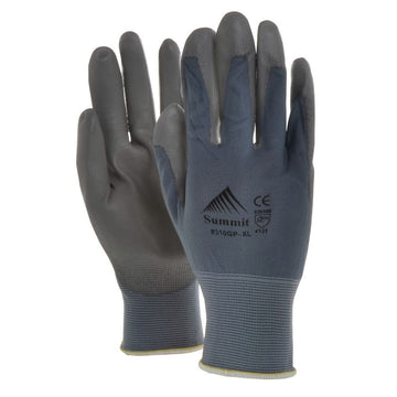 GripTech Grey Knit Work Gloves with Polyurethane Coating - Extra Large by SUMMIT GLOVE INCORPORATED – X-Large, Knit, Grey, Pack of 24, Model 310GP-XL