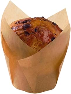PacknWood 209CPST5M Tulips Golden Brown Silicone Baking Cup - 4 Oz. Pack of 1000