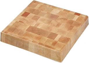 HUBERT Display Riser Butcher Block Melamine Bamboo - 12" L x 12" W x 2" H