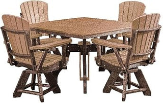 American Furniture Classics Model DS130CTB-K Five Piece Square Dining Height Dining Set in Cedar with a Tudor Brown Base, Made in The USA