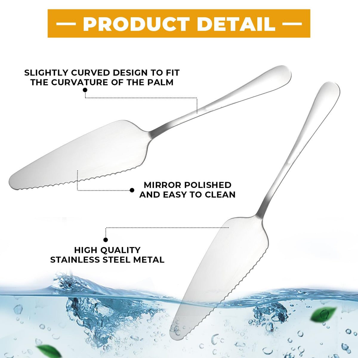 Tobeelec Cake Server Set, Stainless Steel, 9 Inches, Silver, 30 Pack