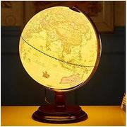 Practical Globe 25cm Large World Globe Warm Light Lamp Geographic Globes Antique Educational Globe for Shelf Desktop Display Beautifully Decor
