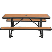 6' Picnic Table by Global Industrial – Recycled Plastic & Steel, Tan, Model 271668
