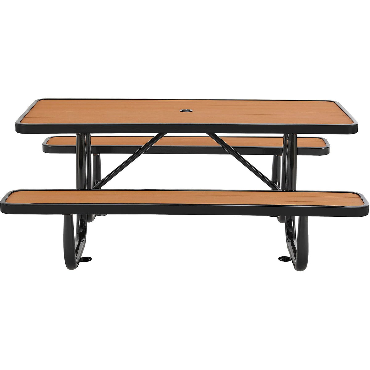 6' Picnic Table by Global Industrial – Recycled Plastic & Steel, Tan, Model 271668