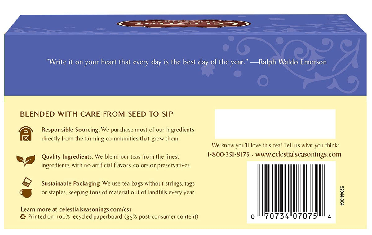 True Blueberry Herb Tea (6x20 bag) by Celestial Seasonings – 6x20 bag, Pack of 60, Model 00643957
