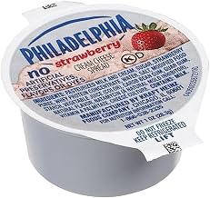 Philadelphia Strawberry Cream Cheese Cups, 1 oz Individual Single Serve Portion Control Cream Cheese Cups, Bulk Foodservice Spreads, 100 Pack Case