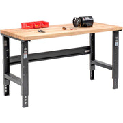Adjustable Height Workbench by Global Industrial – 60"L x 30"W x 3"H, Steel, Black, Model 183166BK