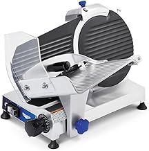 Vollrath 40950 Medium Duty Meat Slicer, 10" Blade, 1/3 HP Electric Deli Slicer Machine, Adjustable Thickness, Gravity Feed Countertop Food Prep Slicer, Silver, 120V