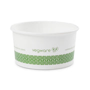 Compostable 6oz PLA Lined Paper Food Bowls by Vegware – 6oz, 6.0 ounces, Paper, White, Pack of 1000