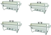 M.V. Trading Chafer 4 Pack Premier Chafers Stainless Steel Chafer Dish 8 Qt. Capacity (Quantity 4 Chafing Dish Sets) Brand New Full Complete Chafer Systems