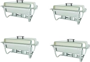 M.V. Trading Chafer 4 Pack Premier Chafers Stainless Steel Chafer Dish 8 Qt. Capacity (Quantity 4 Chafing Dish Sets) Brand New Full Complete Chafer Systems