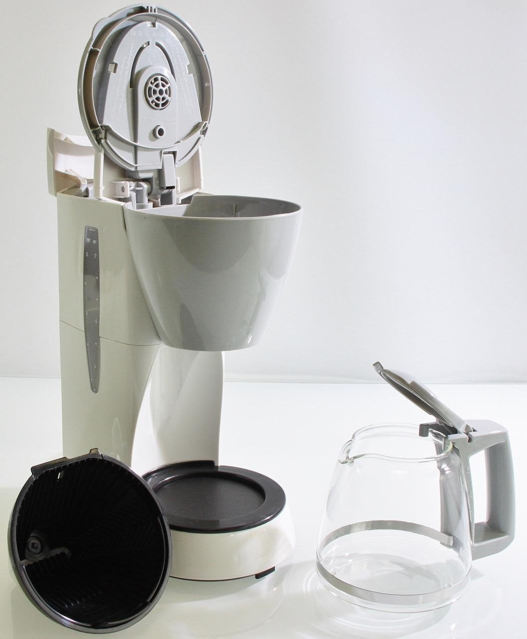 Single 5 M 720-1 Coffee Filter Machine by Melitta – 5 Tassen, 1.2 liters, Glass, White/Grey, Model M720-1/1