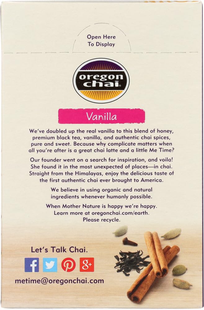 Vanilla Chai Tea Latte - 8 Ounce by Oregon Chai – 8 Ounce (Pack of 1), Model 00077775