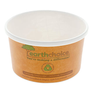 EarthChoice PLA Paper Orange Small Compostable Lined Hot Soup Cup by PACTIV – 8.0 ounces, Paper, Model PHSC8ECDI