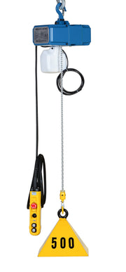 Steel Variable Speed Electric Hoist 500 Lb. Capacity Blue by Vestil – 17"L x 15"W x 11"H, Steel, Blue, Model VS-ECH-5-1PH