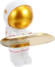 Decorative Astronaut Tray Resin Key Storage Ornament for Entryway | White Spaceman Figure, Creative Desk Accent, Home Decor Piece, Trinket Tray for Keys and Small Items