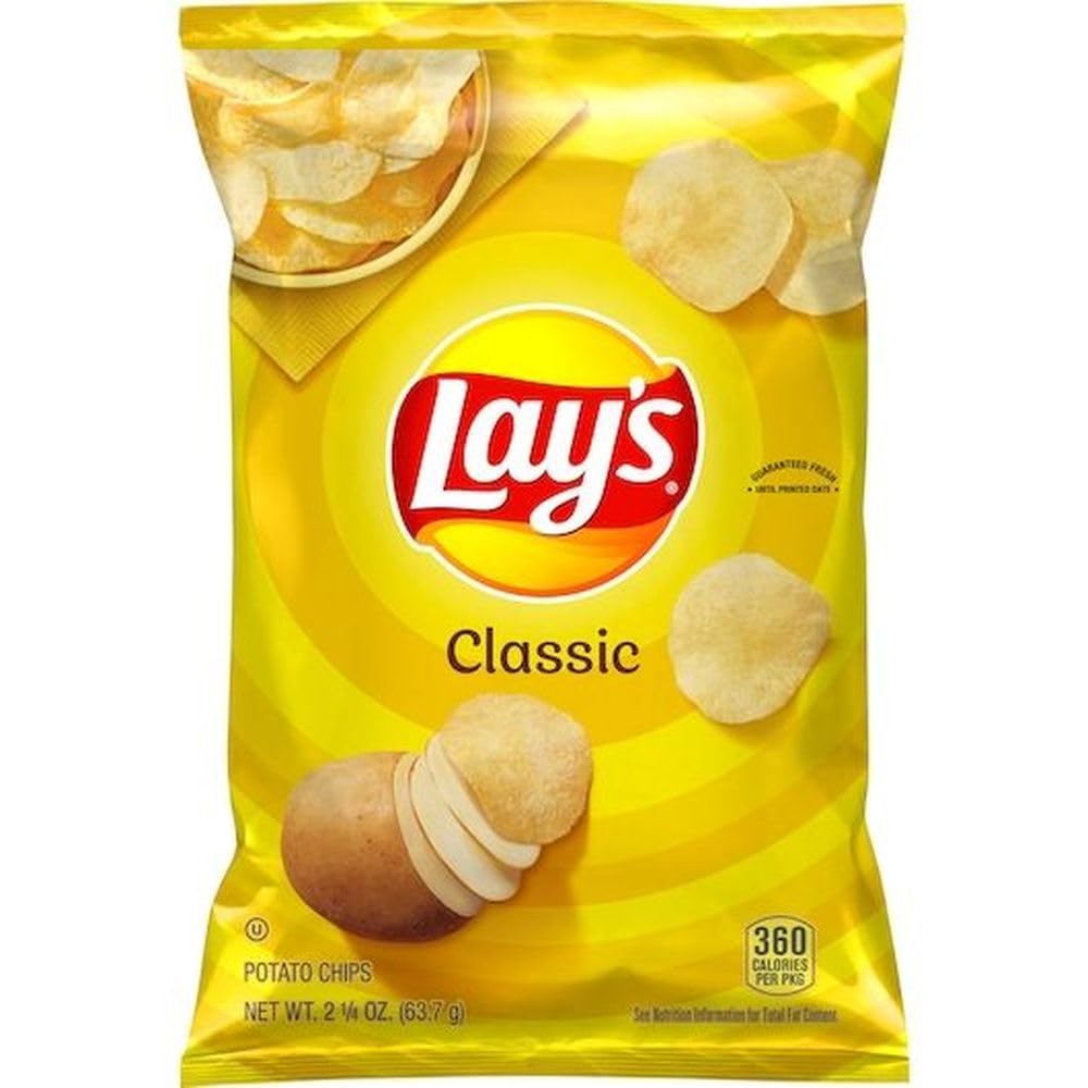 Lays Classic Potato Chips by Lay's – 2.25 Ounce (Pack of 24), Pack of 24