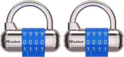 Master Lock Set Your Own Combination Padlock, Gym Locker Locks with Code for Securing Indoor Valuables, Blue, 2 Pack, 1523BLUEC2