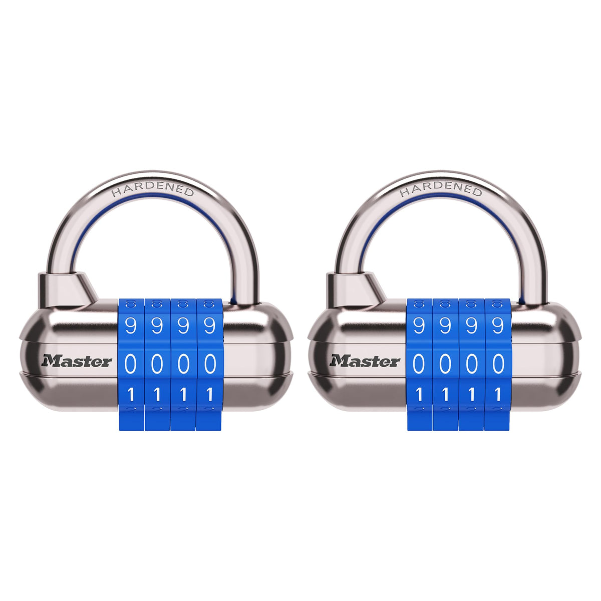 Resettable Combination Padlock by Master Lock – 2 Pack, Metal, Blue, Pack of 2, Model 1523BLUEC2