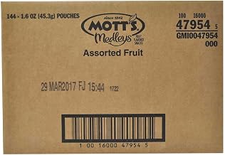 Motts Assorted Fruit Snacks, 1.6 Ounce -- 144 per case.