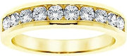 1.00 CT TW Channel Set Round Diamond Anniversary Wedding Ring in Yellow Gold