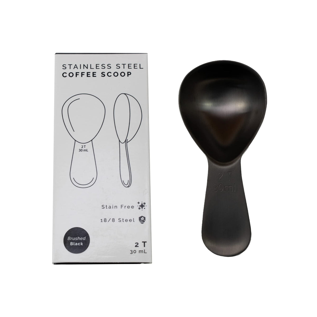 Airscape Stainless Steel Coffee Canister & Scoop Bundle | Dry Goods Storage by Planetary Design – Small, 250 milliliters, Stainless Steel, Black
