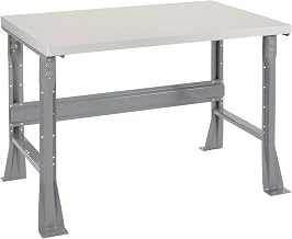 Global Industrial Fixed Height Workbench Flared Leg, 48" W x 30" D x 34" H, 1-5/8" Plastic Laminate Square Edge, Gray