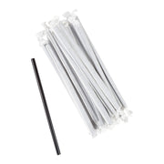 7.75 Inch Giant Paper Wrapped Black Straws by AmerCare – Polypropylene, Black, Model STNGT1970722-C