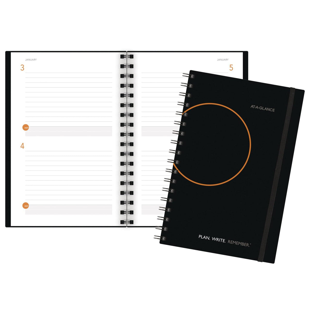 ®Two Days Per Page Planning Notebook 80-6203 9x by AT-A-GLANCE – True, Faux Leather, Gray, Model 80-6203-00
