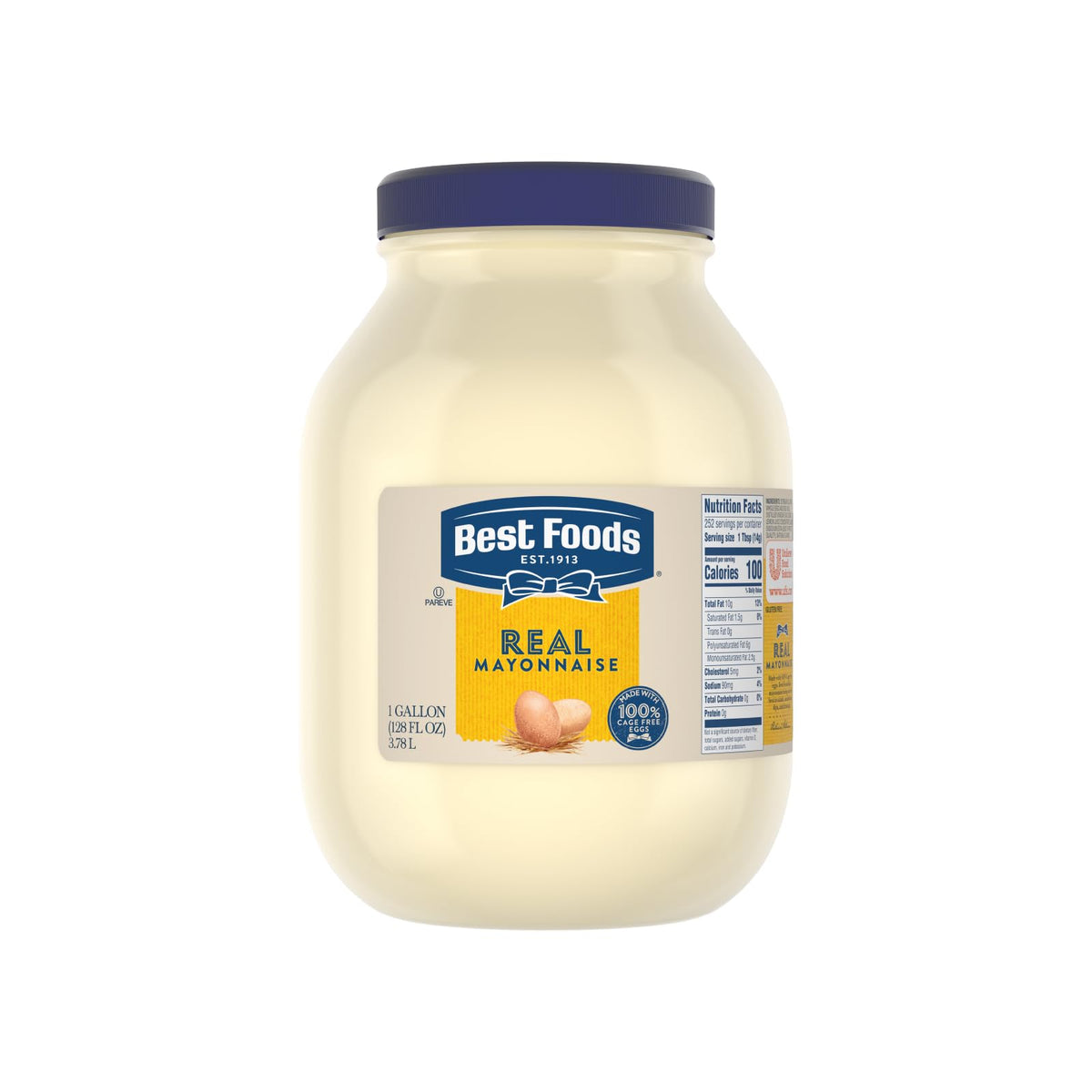Best Foods 128 Fl Oz (Pack of 1) / Real / Off white Mayonnaise