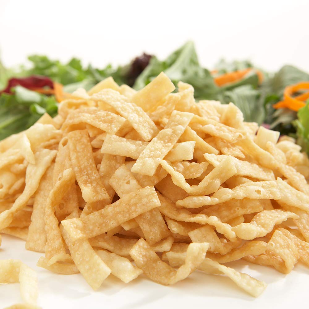 Fresh Gourmet Wonton Strips / Authentic / 16 Ounce (Pack of 1) Salad Toppings