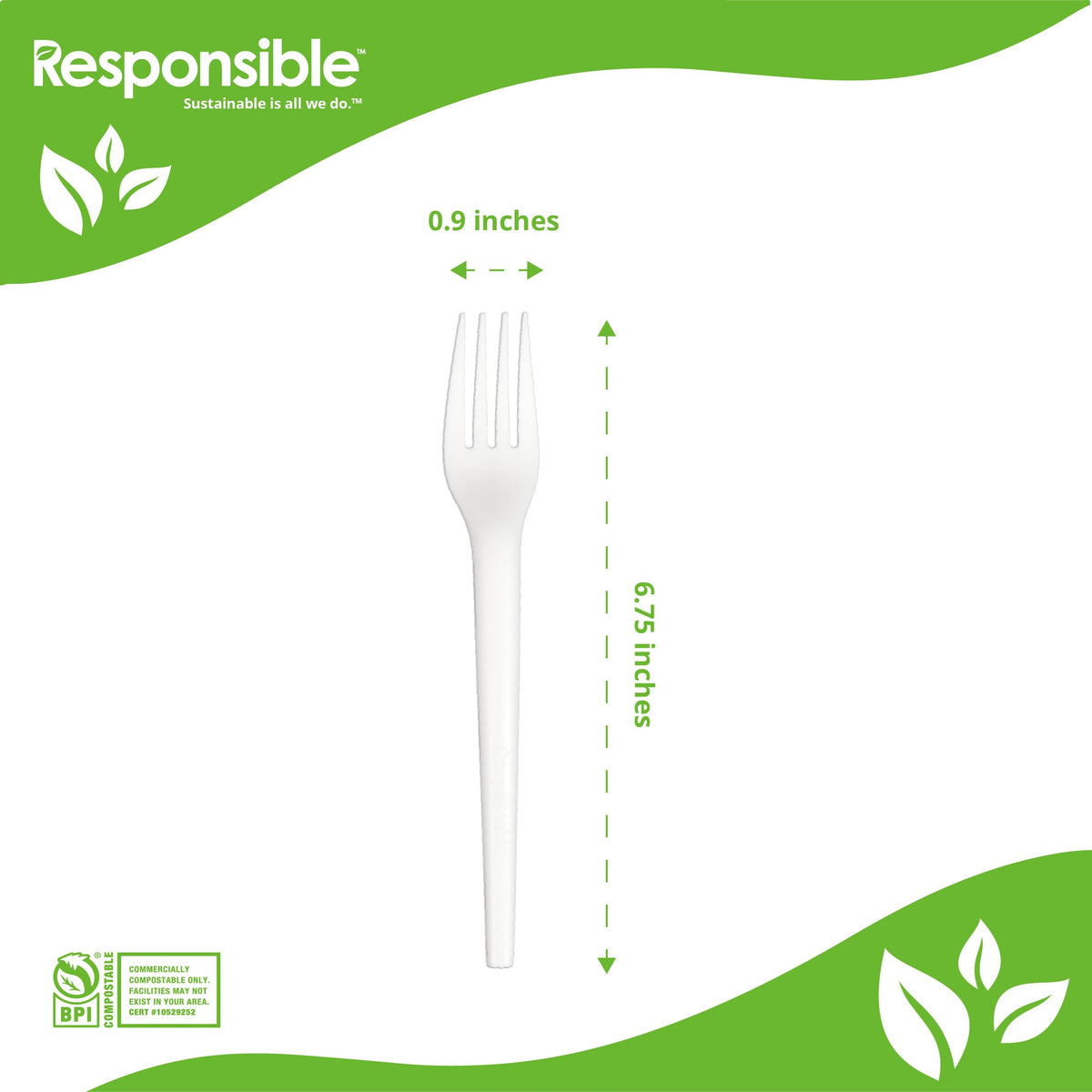 Responsible Products 6.75" Forks White (1000 Count) / White / 1000 Forks